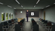 Virtual Set Studio 105 for After Effects is a classroom with chalkboard.