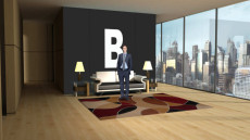Virtual Set Studio 173 for Wirecast is a living room with replaceable video walls.