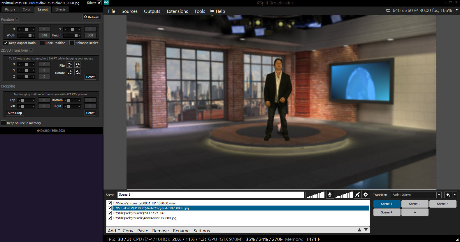 XSplit Live Streaming Virtual Sets