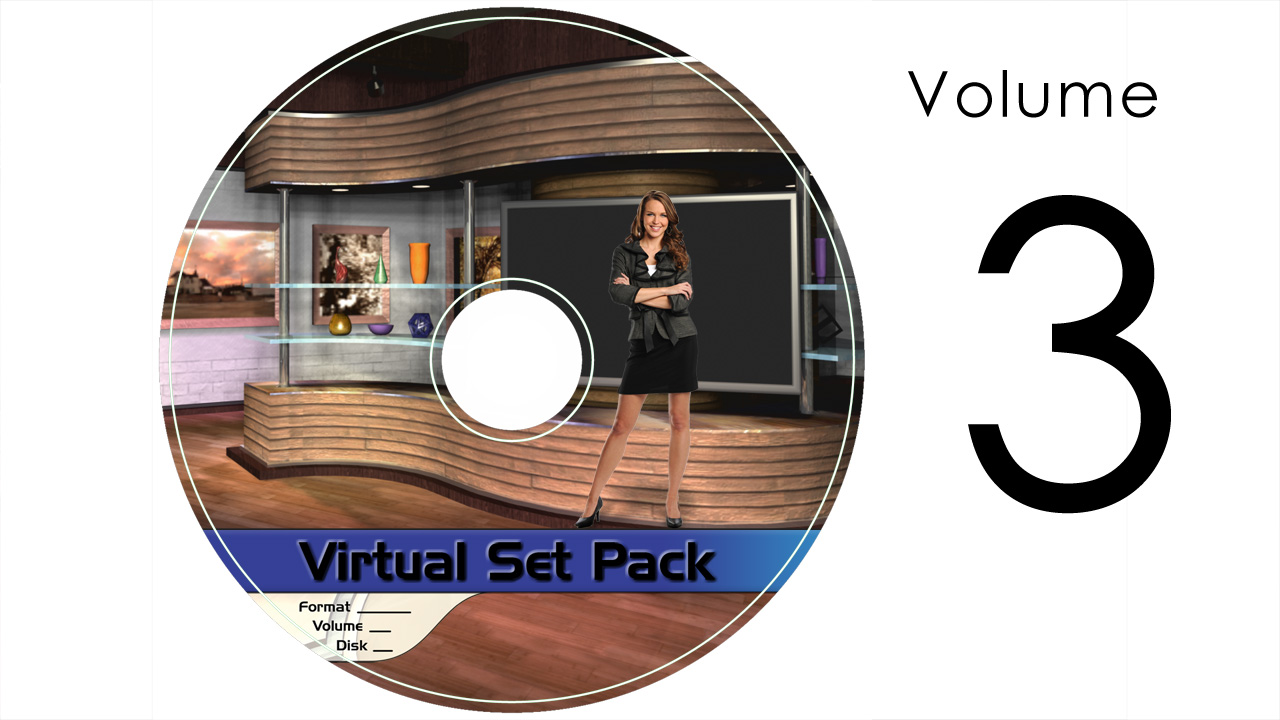 Virtual Set Pack Volume 3 HD:  Royalty Free, Includes 10 Virtual Sets with 16 Angles Each in HD Format: Studio143 Studio139 Studio140 Studio142 Studio145 Studio147 Studio148 Studio154 Studio155 Studio156