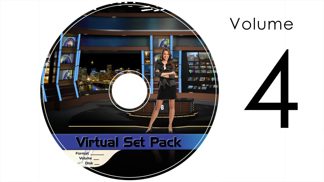 Virtual Set Pack Volume 4 After Effects:  Royalty Free, Includes 10 Virtual Sets with 16 Angles Each in After Effects Format: Studio157 Studio158 Studio159 Studio160 Studio161 Studio164 Studio165 Studio166 Studio170 Studio171